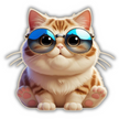 Cool Cat with Shades – Water-Resistant Sticker | Cute Animal Vibes premium vinyl sticker product image 1