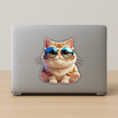 Cool Cat With Shades Water Resistant Sticker Cute Animal Vibes premium vinyl sticker product image 2