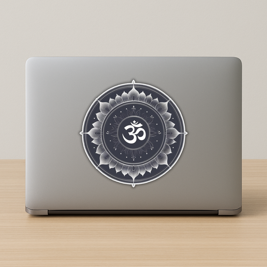 ॐ Mandala Sticker Water Resistant Sacred Symbol Minimal Spiritual Decor premium vinyl sticker product image 3
