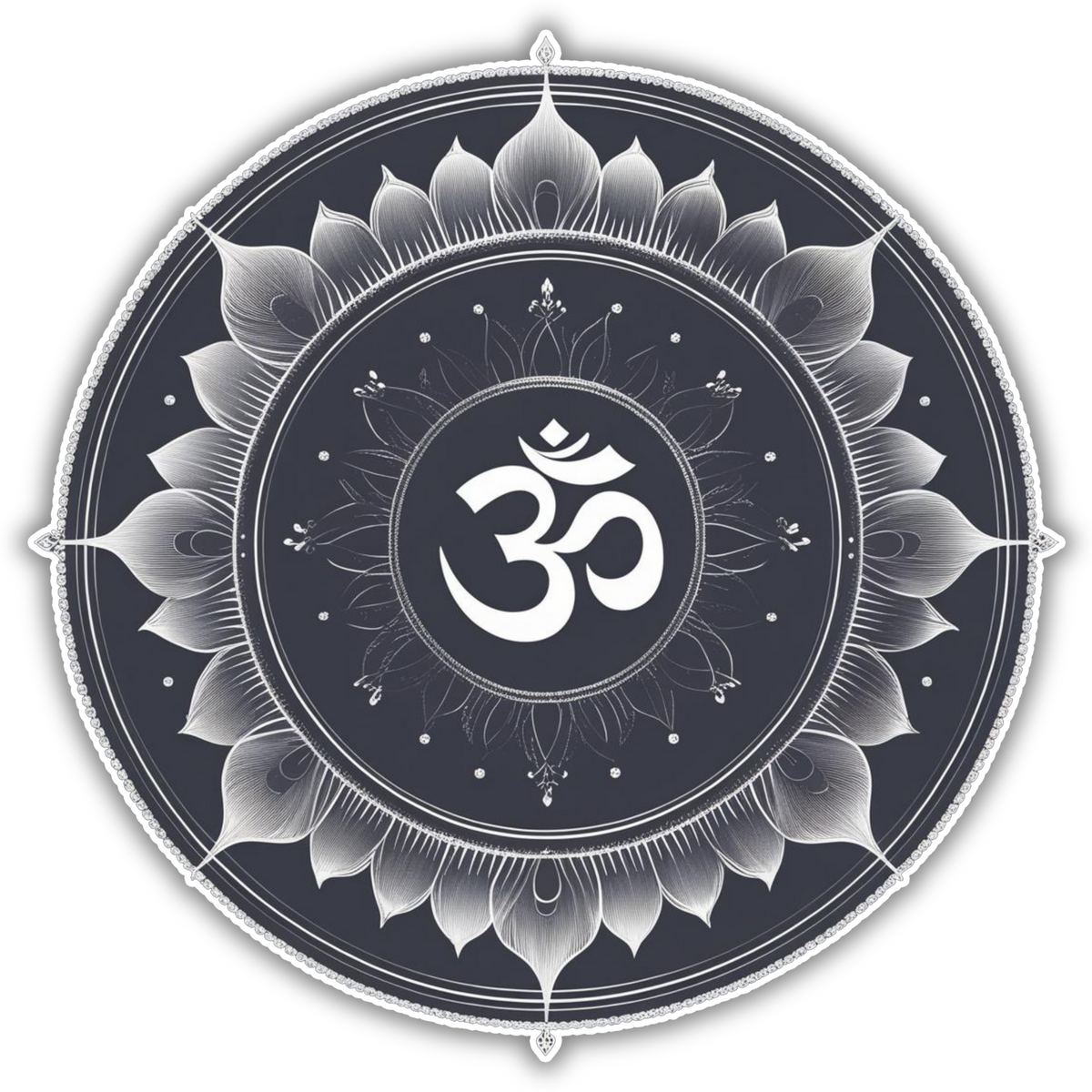 ॐ Mandala Sticker – Water-Resistant Sacred Symbol | Minimal Spiritual Decor premium vinyl sticker product image 1