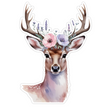 Floral Crown Deer – Water-Resistant Sticker | Elegant Nature Aesthetic premium vinyl sticker product image 1