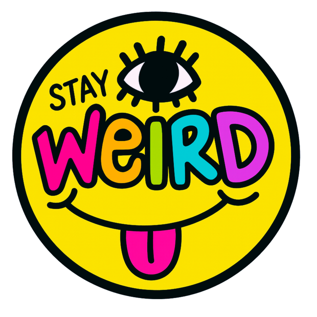 STAY WEIRD STICKER – COLORFUL SMILEY EDITION premium product image view 1