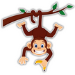 Funny Monkey Hanging Vinyl Sticker – Cartoon Wall & Laptop Decor premium sticker image view 1