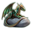 Epic Green Dragon – Fantasy Vinyl Sticker | Mythical Creature Decal premium sticker image view 1