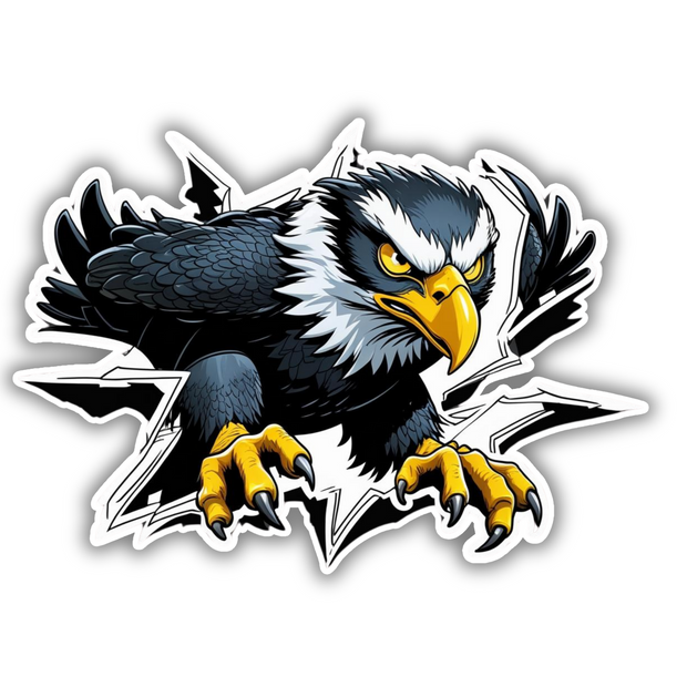 Claw Strike Eagle – Powerful Vinyl Sticker | 3D Ripped Effect premium sticker image view 1
