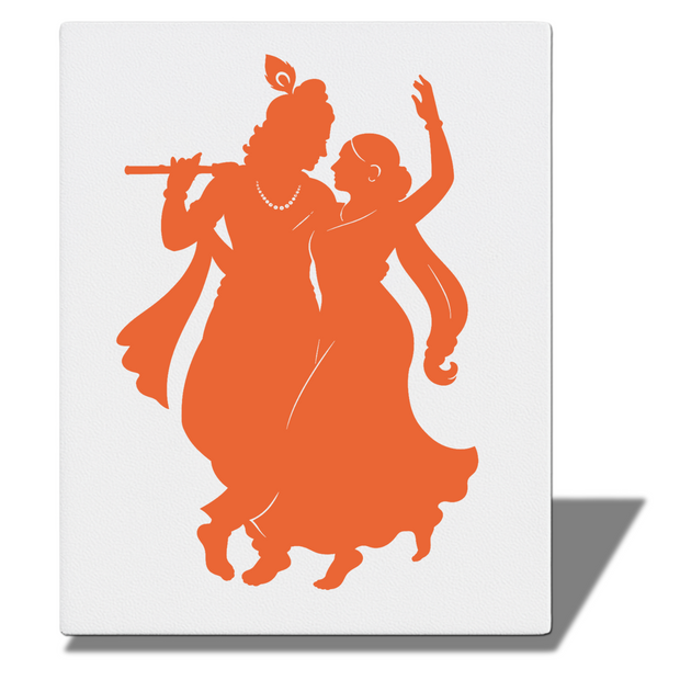 Radha Krishna Raas – Glow-in-the-Dark Premium Canvas Frame premium sticker image view 1