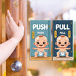 Cute Push Pull Baby Door Sticker Set Adorable Entry Sign premium sticker image view 2