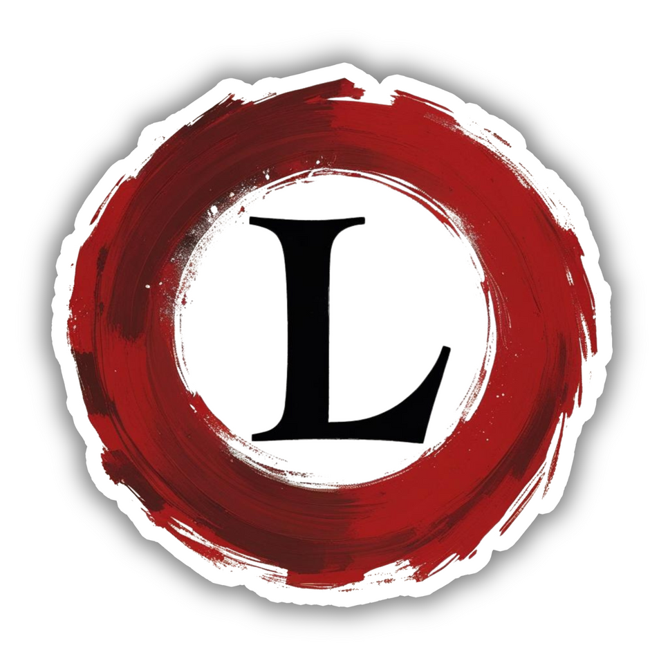 Artistic “L” Plate Sticker – Bold Brushstroke Design for New Drivers premium sticker image view 1