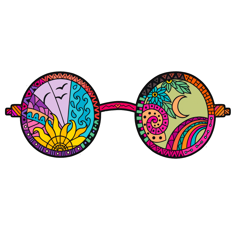 SUN & MOON SUNGLASS STICKER – VIBRANT BOHO EDITION premium product image view 1