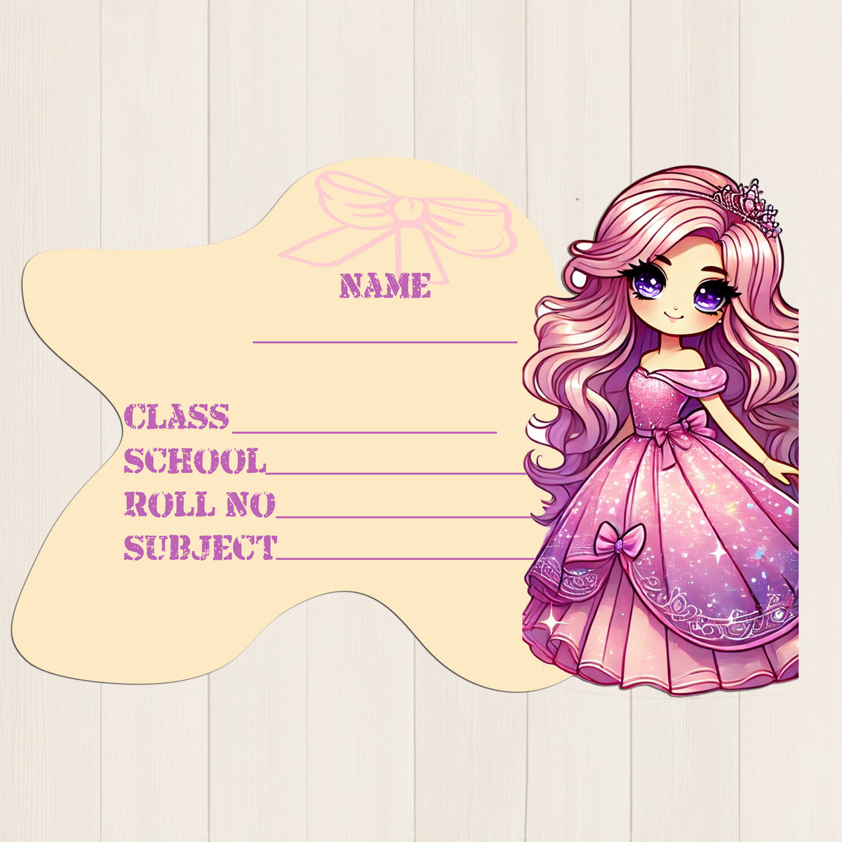 Princess School Sticker Set Book Lunchbox Bottle Name Labels premium product image 3