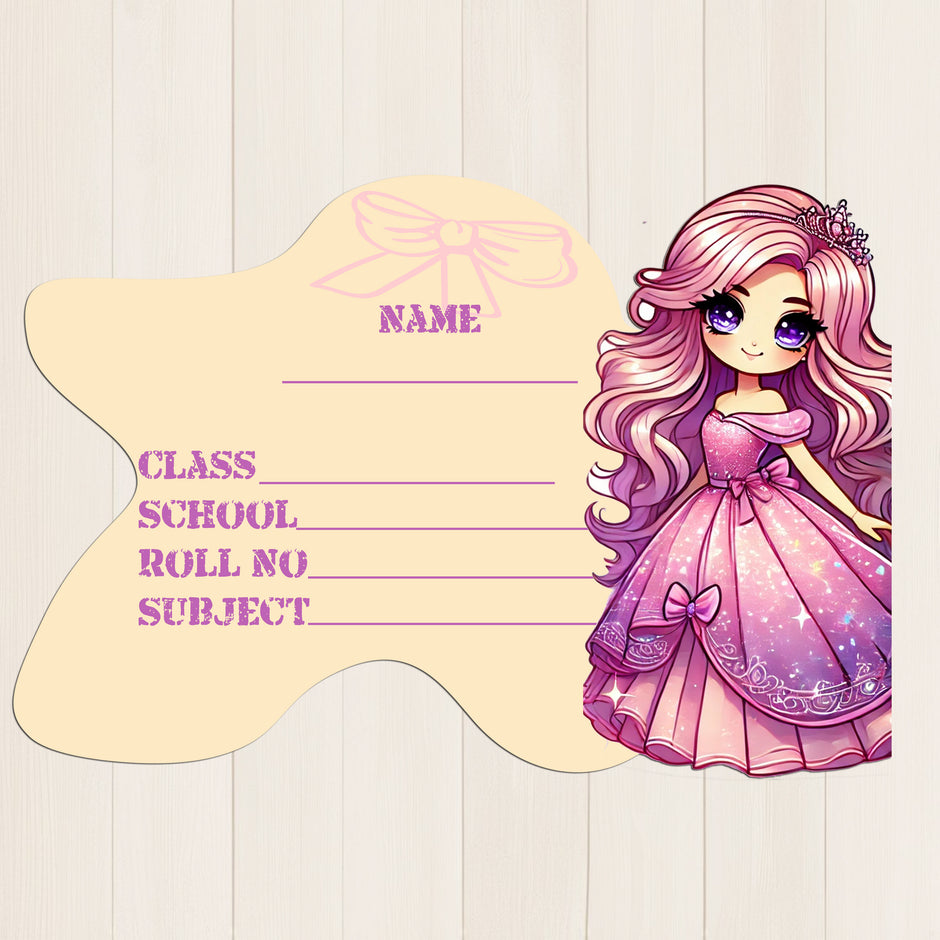 Princess School Sticker Set Book Lunchbox Bottle Name Labels premium product image 3