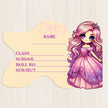 Princess School Sticker Set Book Lunchbox Bottle Name Labels premium product image 3