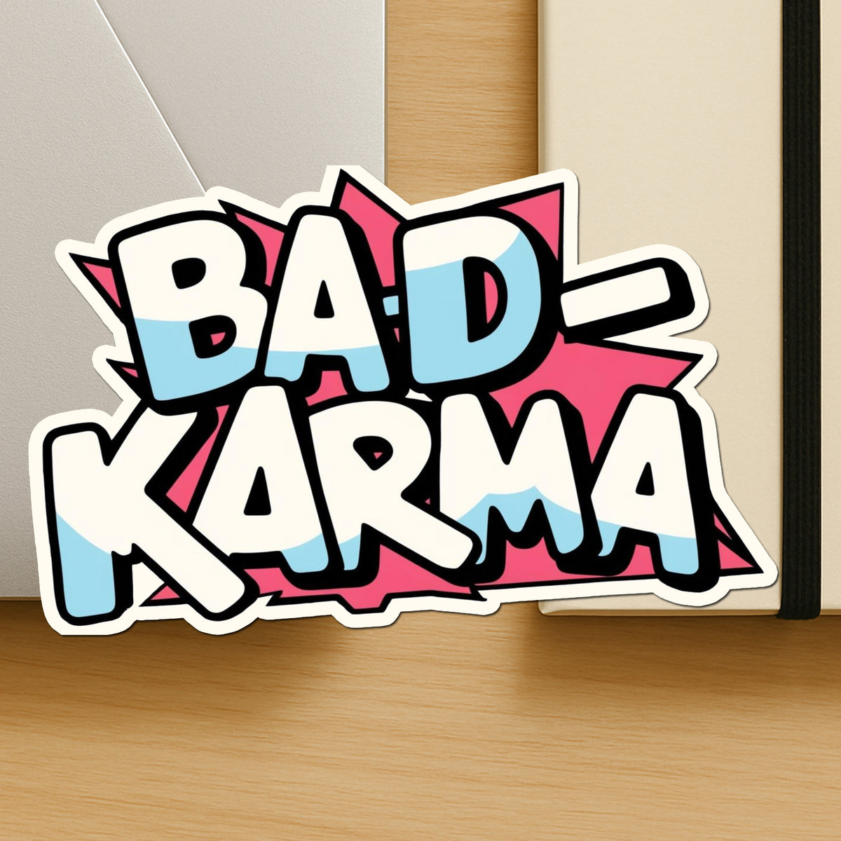 Bad Karma Bold Comic Typography Vinyl Sticker premium product image 2