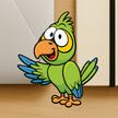 Cartoon Style Green Parrot Sticker Cute Bird Design Water Resistant premium vinyl sticker product image 3