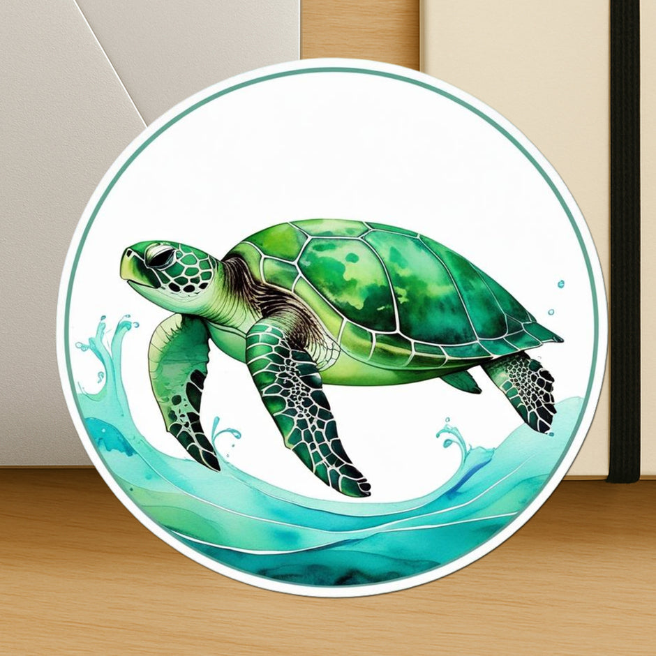 Vastu Sea Turtle Vinyl Sticker Peace Prosperity Symbol For Home Or Workspace premium vinyl sticker product image 2