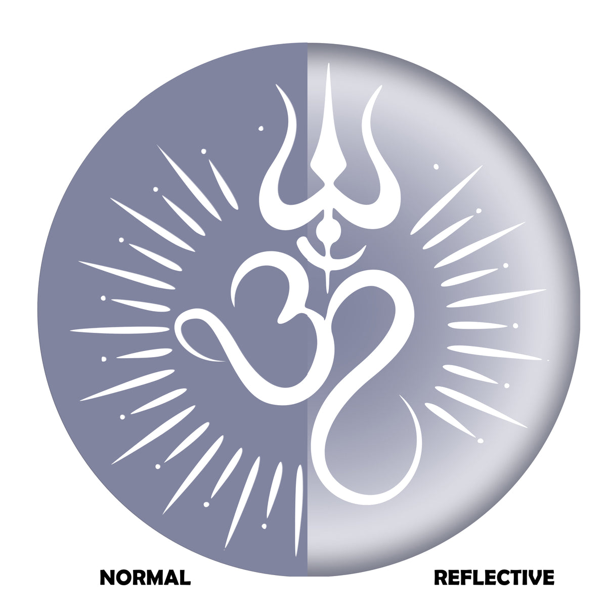 Om Trishul Wall Frame Reflective Spiritual Energy Symbol In Round Design premium sticker image view 3