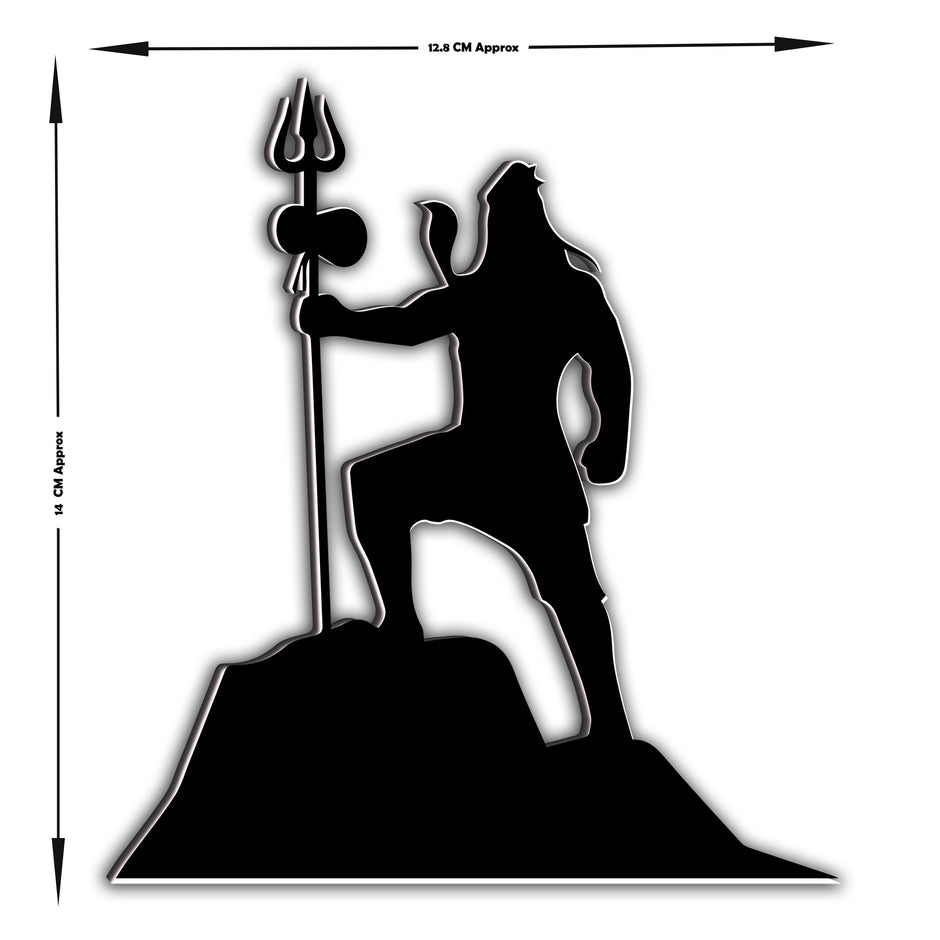 Lord Shiva On Mountain Silhouette Waterproof Sticker Mahadev Trishul Design premium vinyl sticker product image 5