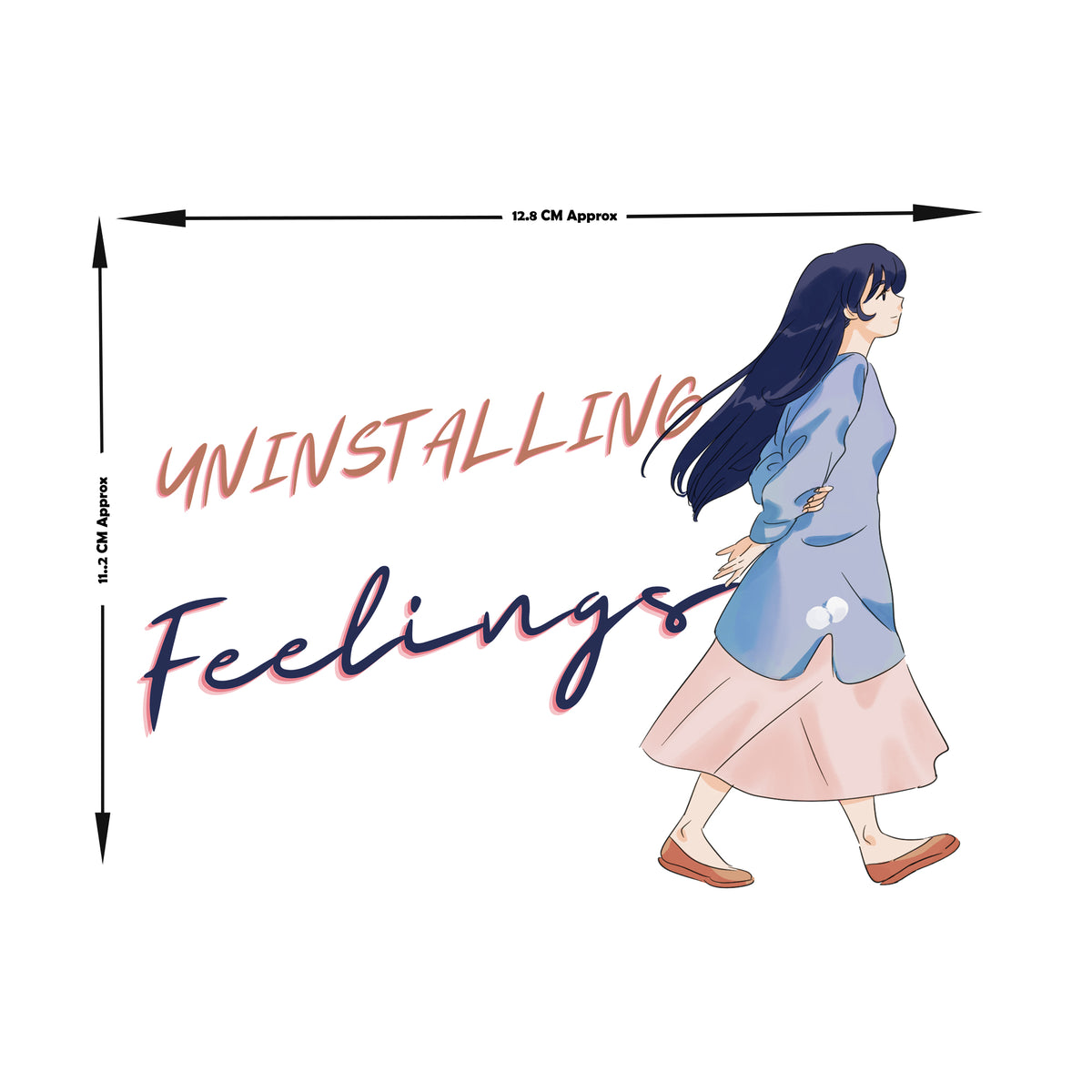 Uninstalling Feelings Anime Girl Vinyl Sticker premium product image 3