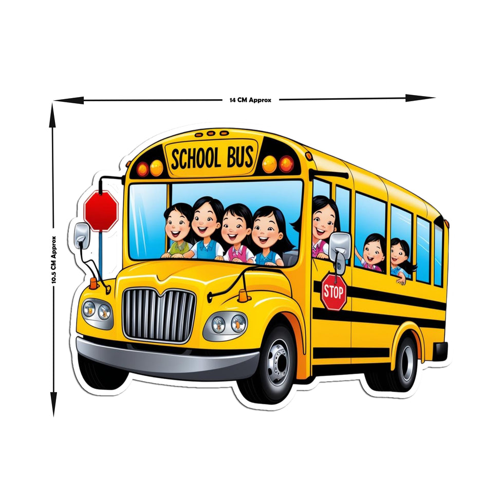Happy School Bus Sticker Cute Cartoon premium sticker image view 2