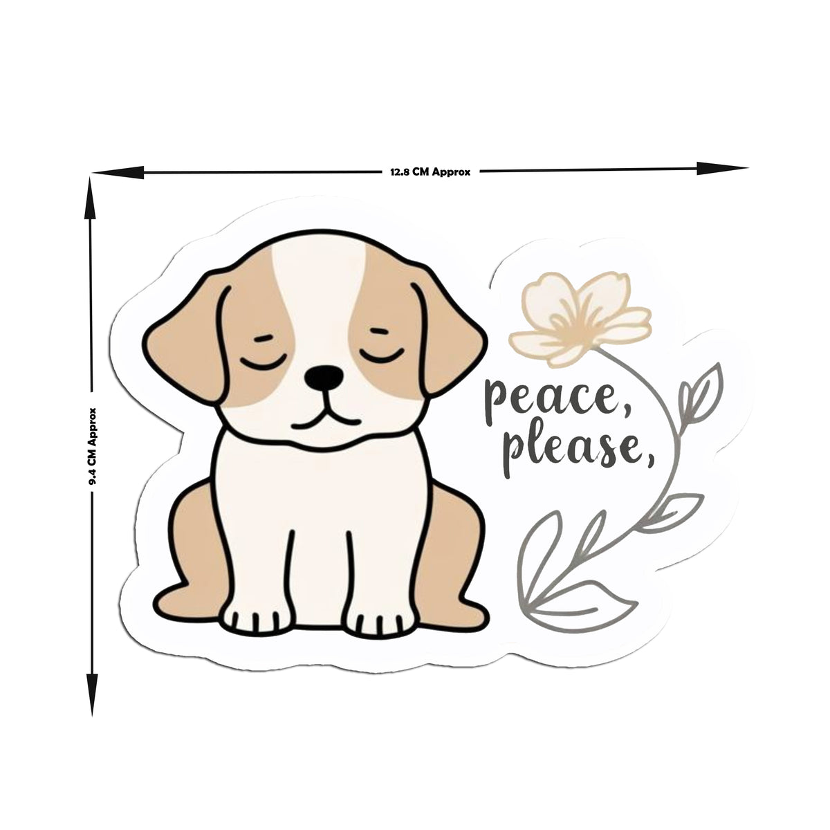 Peace Please Mindful Puppy Vinyl Sticker premium product image 2