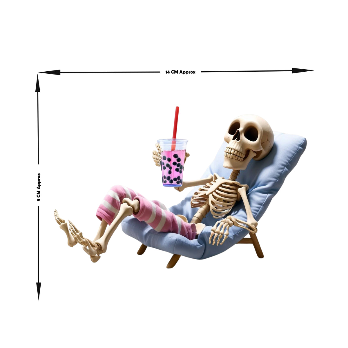 Lazy Bones Boba Funny Skeleton Sticker premium product image 3