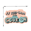Keep Calm And Code On Funny Programmer Vinyl Sticker premium product image 3