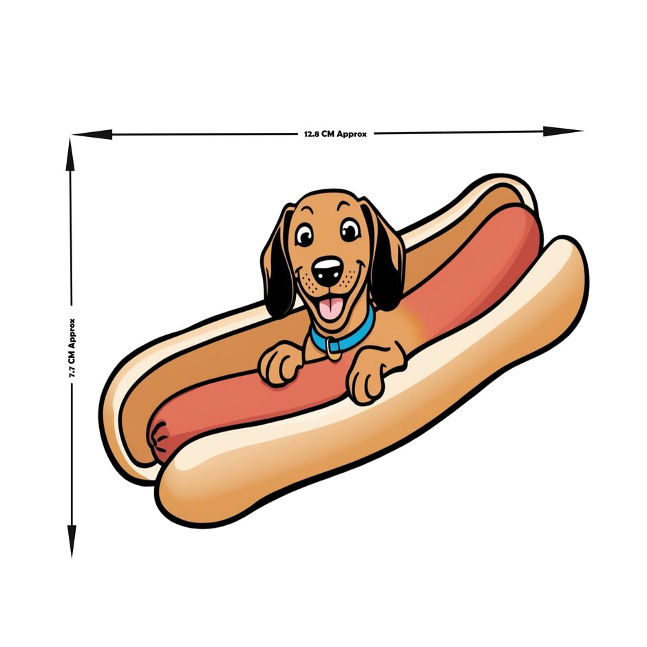 Hot Dog Pup Funny Dachshund In Bun Vinyl Sticker premium product image 2