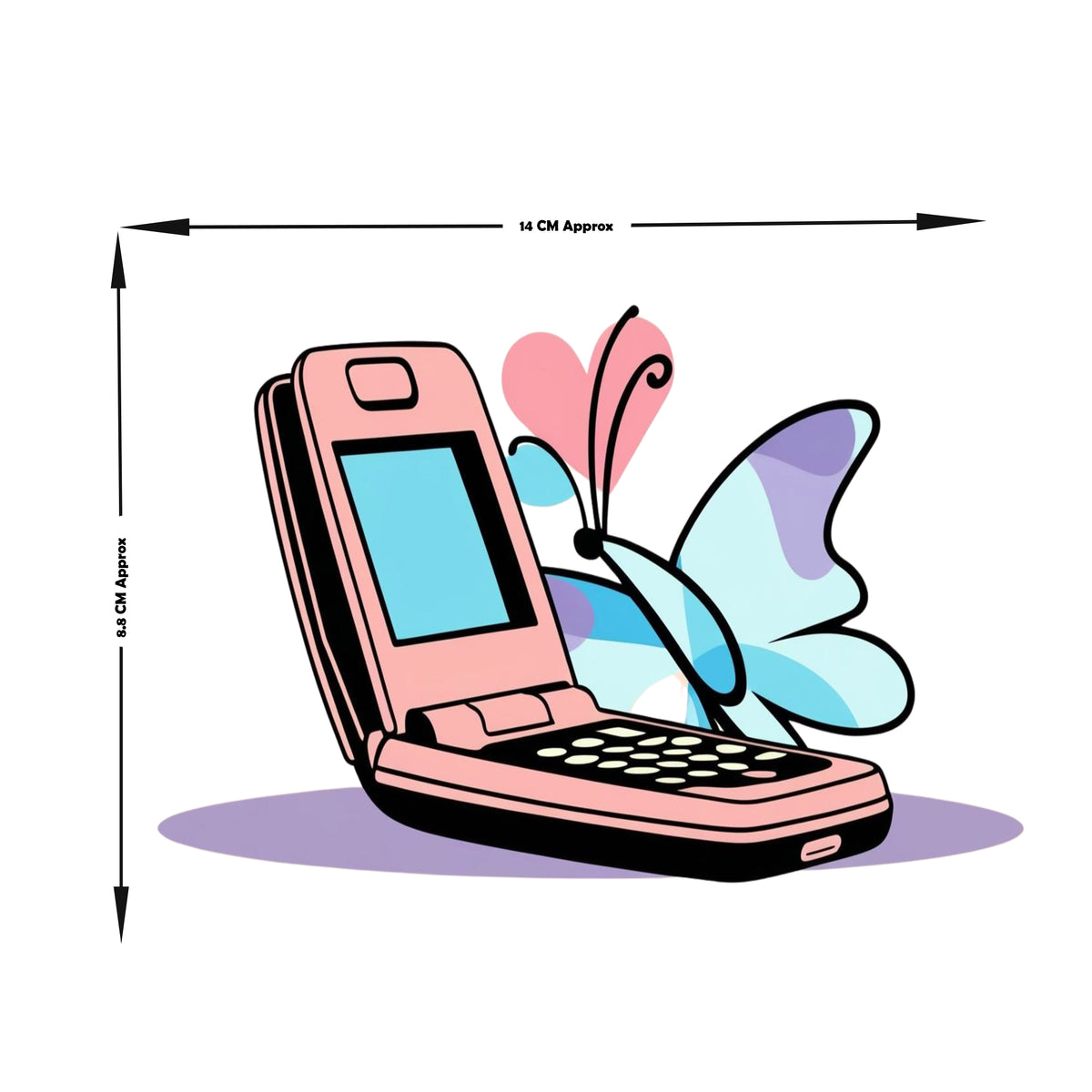 Y2K Butterfly Flip Phone Sticker premium product image 3