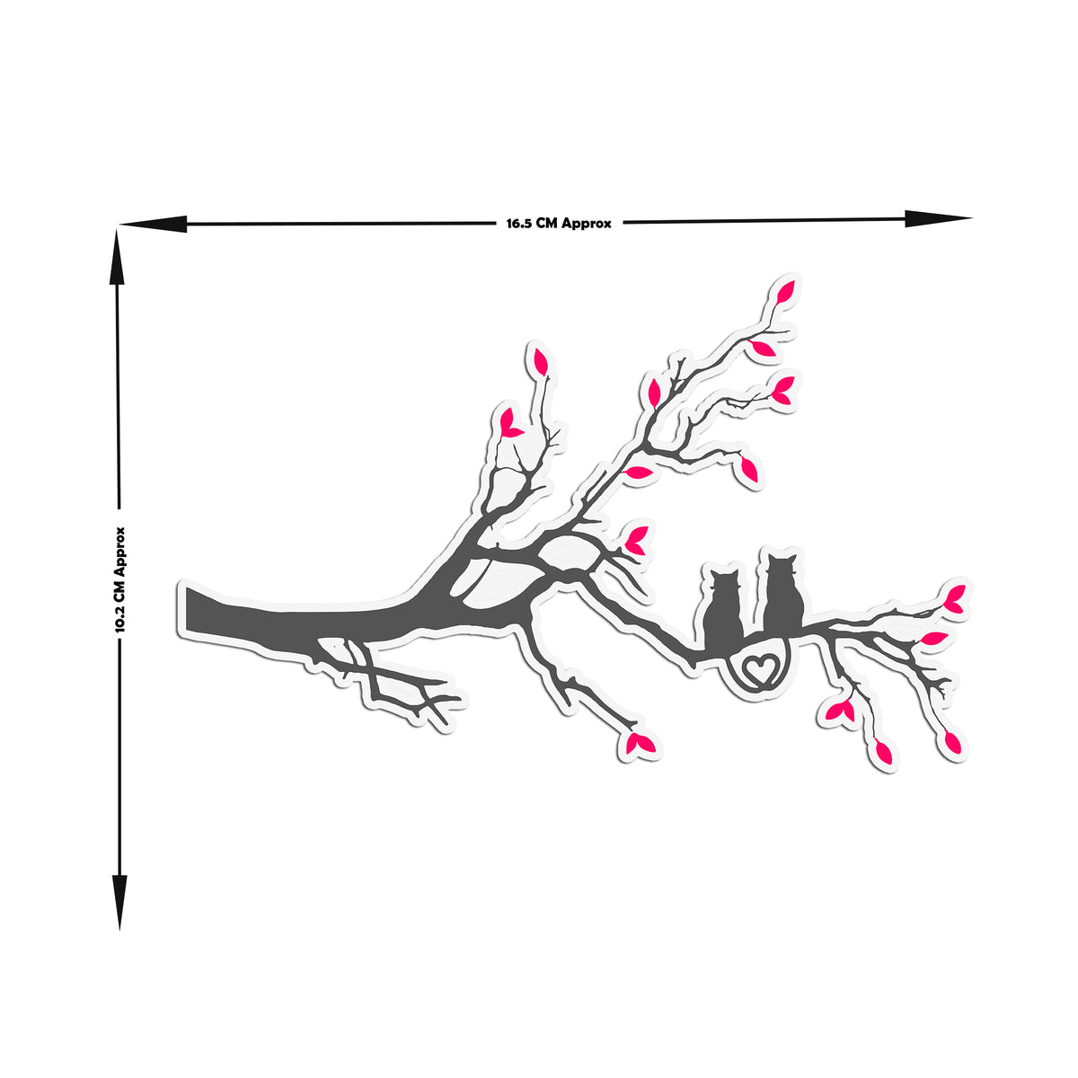Love Birds On Heart Tree Branch Romantic Wall Sticker Minimalist Couple premium sticker image view 3
