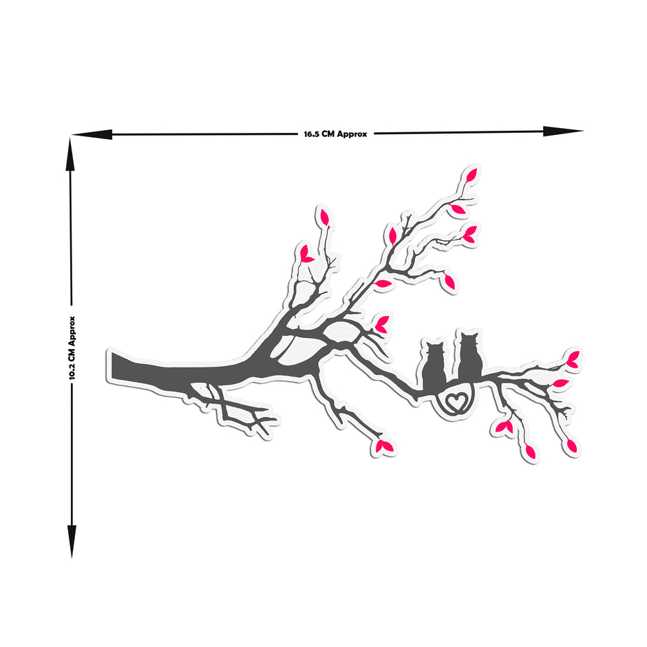 Love Birds On Heart Tree Branch Romantic Wall Sticker Minimalist Couple premium sticker image view 3