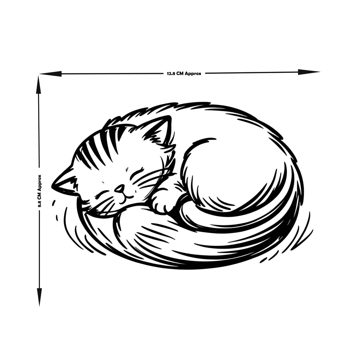 Sleeping Cat Line Art Sticker premium product image 3