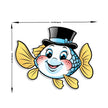 Dapper Fish Sticker Funny Cartoon Fish With Hat premium product image 2