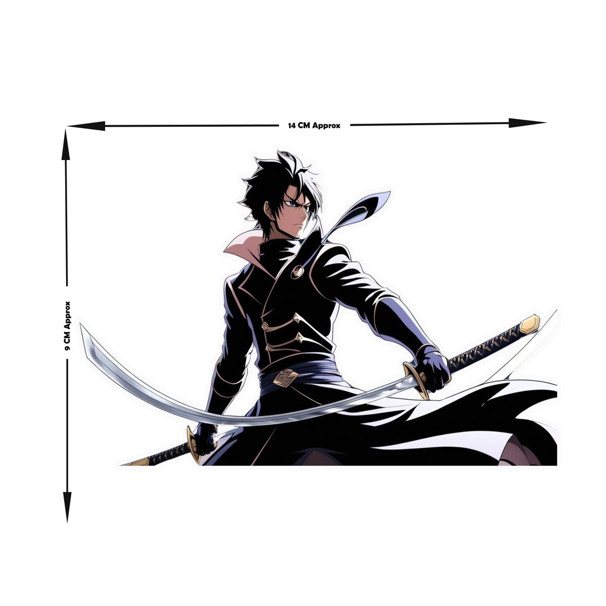 Shadowblade Ronin Dual Katana Anime Warrior Sticker premium product image 2