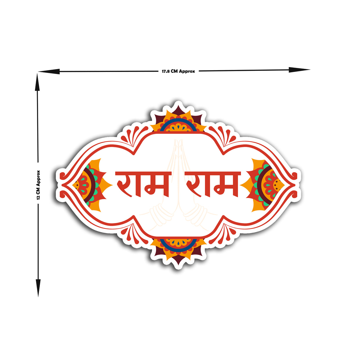 राम राम Namaste Sticker Waterproof Indian Greeting Design premium vinyl sticker product image 3