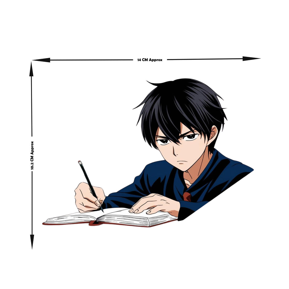 Anime Study Mode Focused Boy Vinyl Sticker premium product image 2