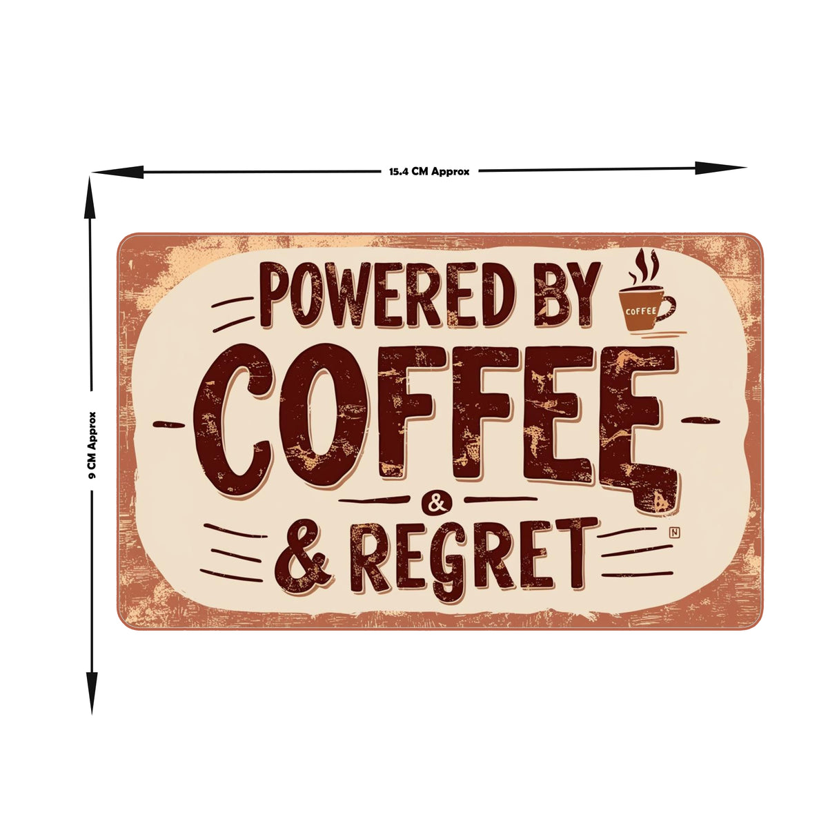 Powered By Coffee Regret Funny Vintage Sticker premium product image 3