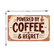 Powered By Coffee Regret Funny Vintage Sticker premium product image 3