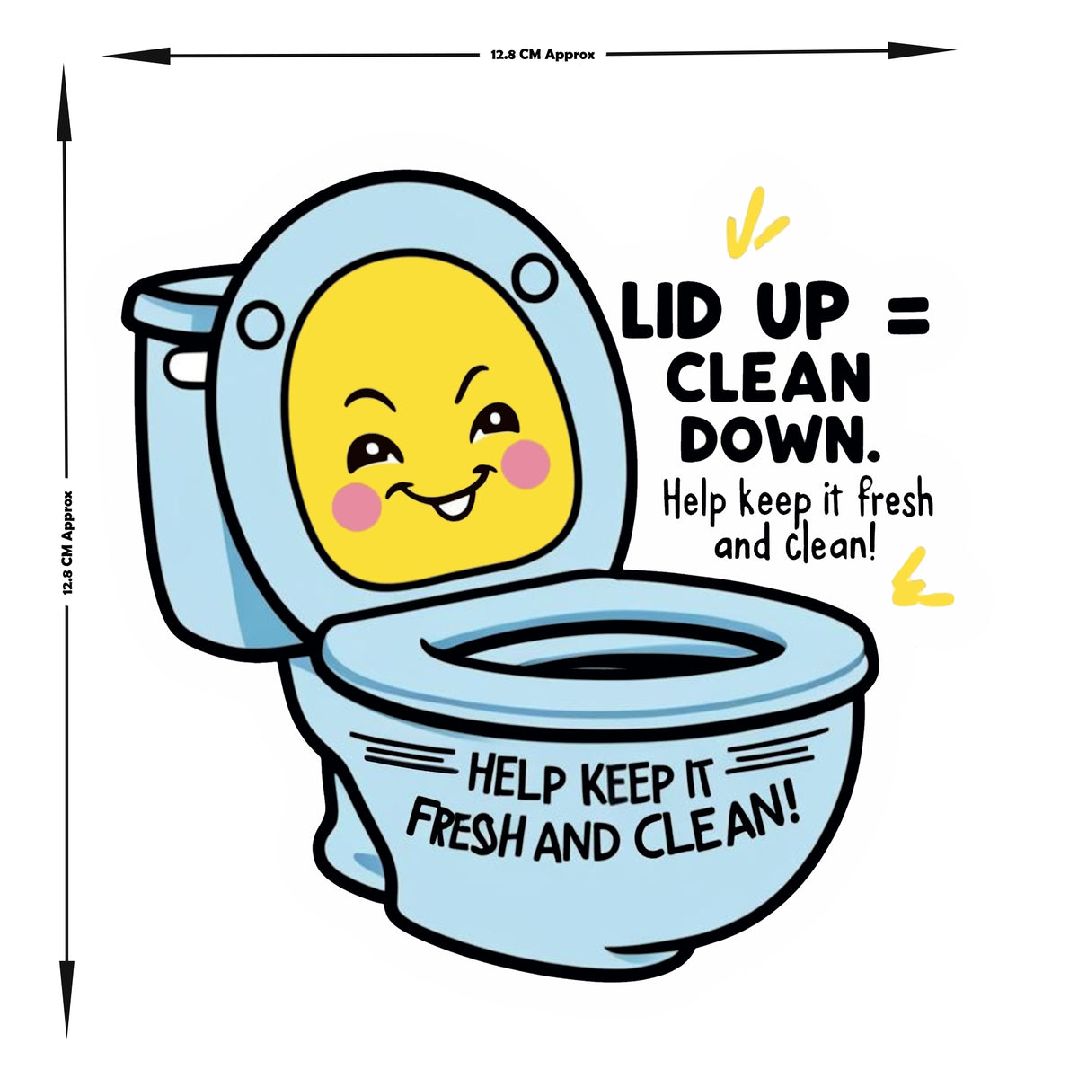 Lid Up Clean Down Funny Toilet Etiquette Sticker premium product image 3
