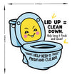 Lid Up Clean Down Funny Toilet Etiquette Sticker premium product image 3