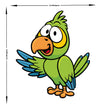 Cartoon Style Green Parrot Sticker Cute Bird Design Water Resistant premium vinyl sticker product image 4