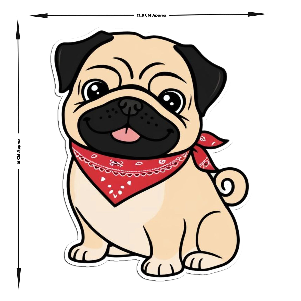 Bandana Pug Cute Doggo Vinyl Sticker premium product image 2