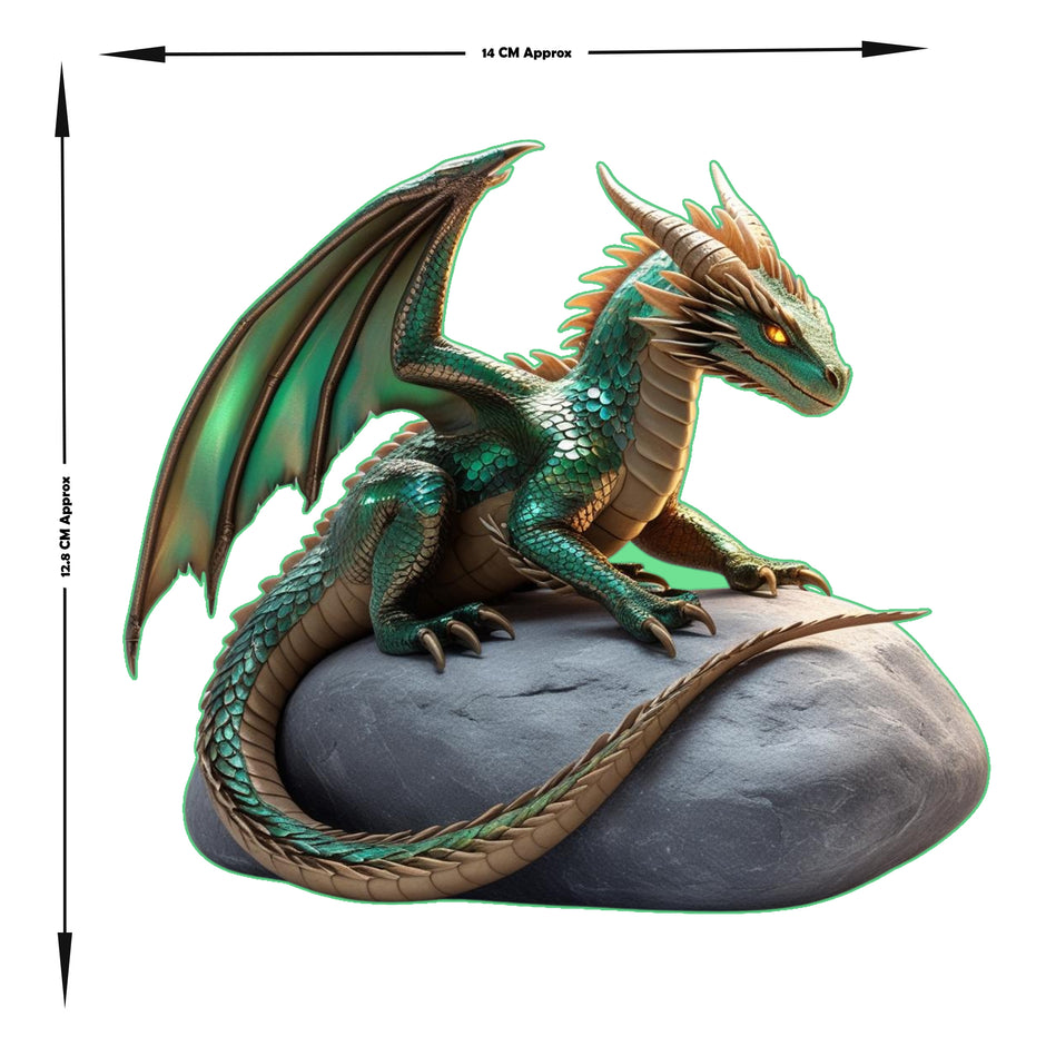Epic Green Dragon Fantasy Vinyl Sticker Mythical Creature Decal premium sticker image view 3
