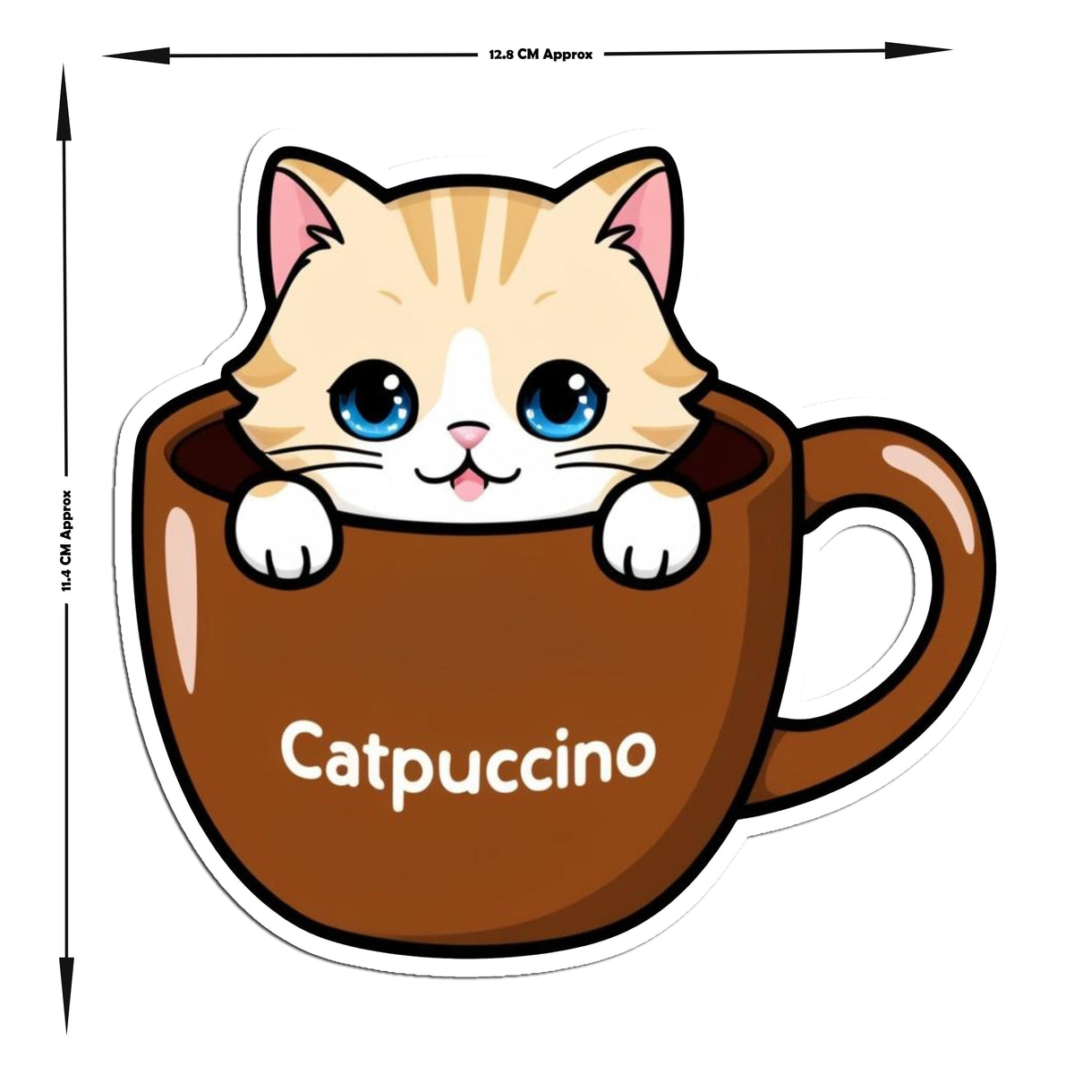 Catpuccino Cute Coffee Cat Vinyl Sticker premium product image 2