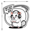 White Gamer Hamster Sticker Don T Touch My Laptop Noob premium sticker image view 3
