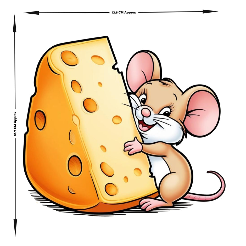 Cheesy Mouse Hug Cute Mouse Cheese Sticker premium product image 2