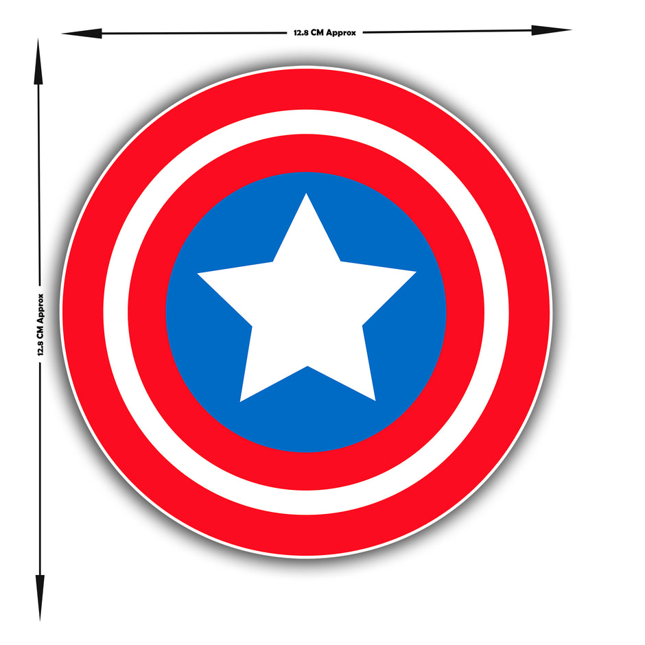 Captain Hero Shield Waterproof Sticker Red White Blue Super Emblem premium vinyl sticker product image 4