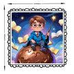 Cute Wizard Boy Sticker Magical Cartoon Design With Wand Flying Books Water Resistant premium vinyl sticker product image 3
