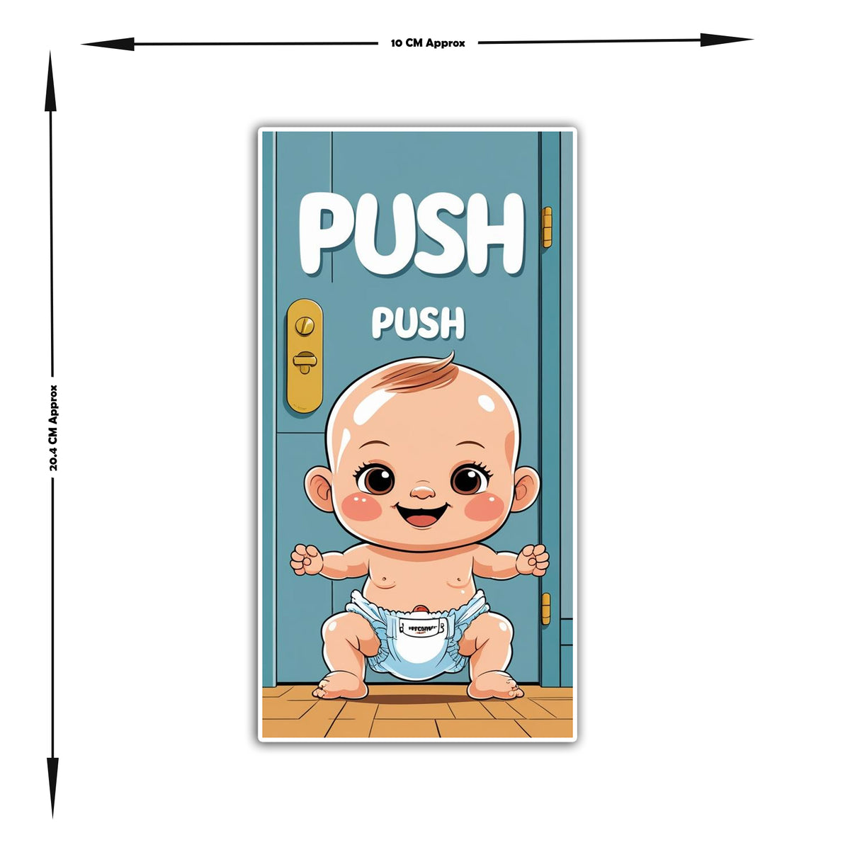 Cute Push Pull Baby Door Sticker Set Adorable Entry Sign premium sticker image view 5