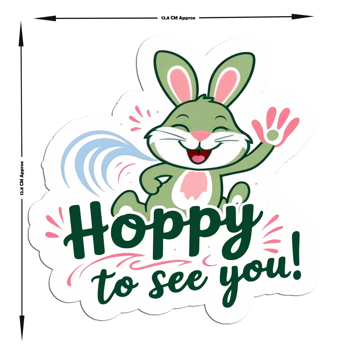 Hoppy To See You Cute Bunny Pun Sticker premium product image 2