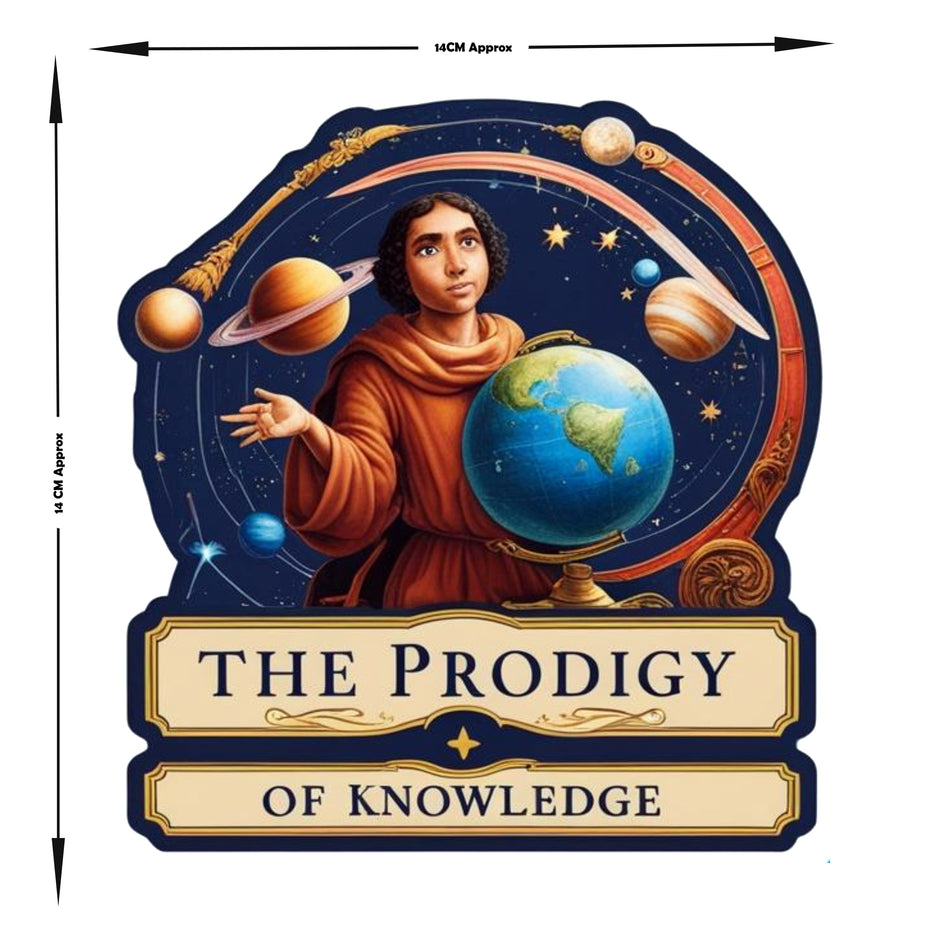 The Prodigy Of Knowledge Renaissance Style Cosmic Thinker Sticker premium product image 2